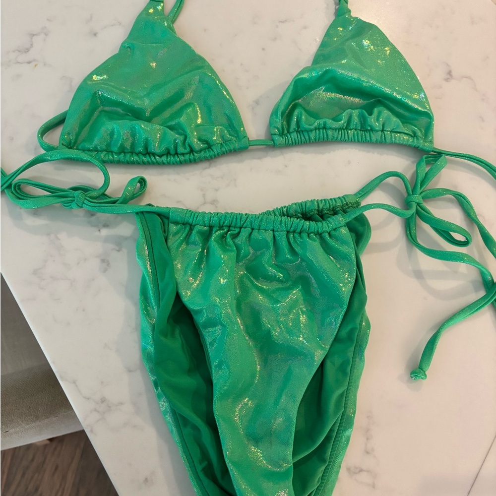Good American Metallic Green Swimwear - L/XL
